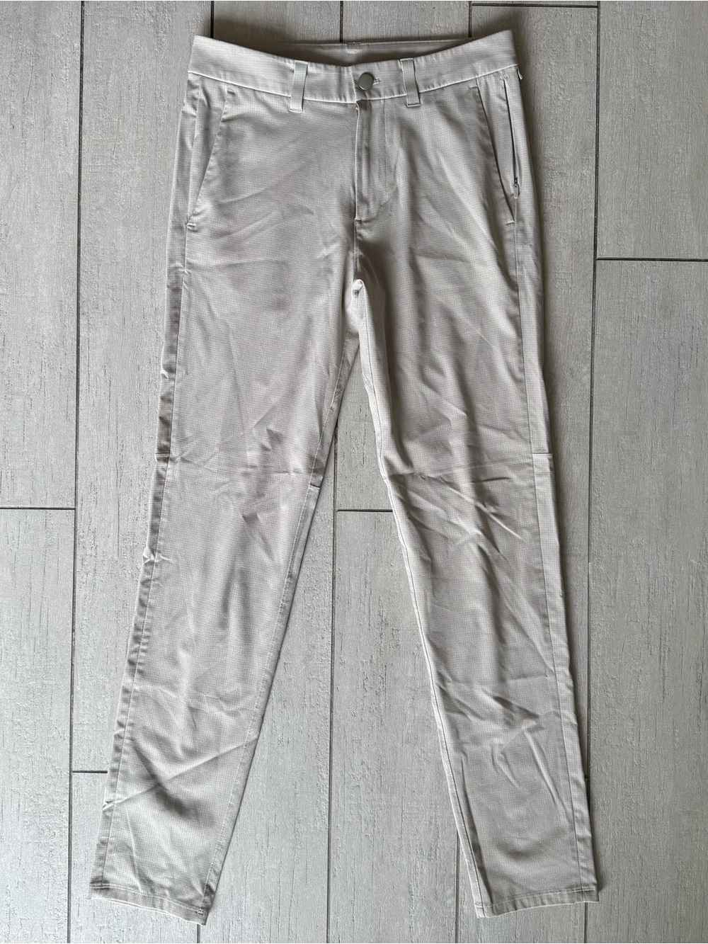 Lululemon ABC Pants Mens 29x30 Khaki Slim Chino Tapered Textured Travel Commute